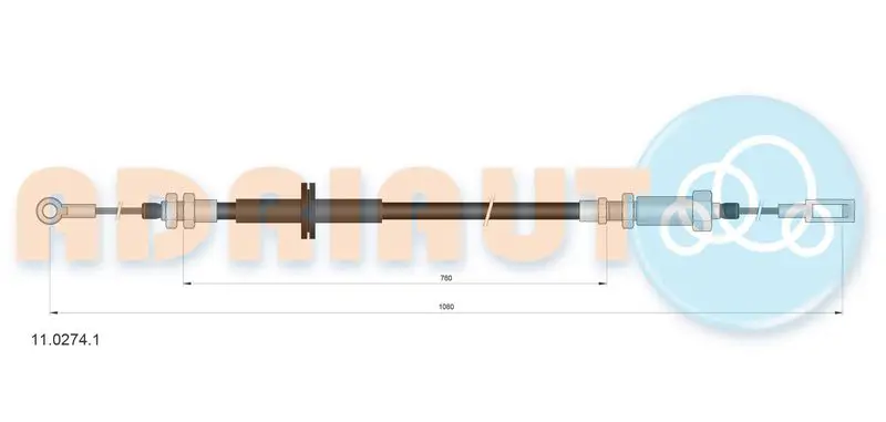 Cable Pull, parking brake ADRIAUTO 1102741