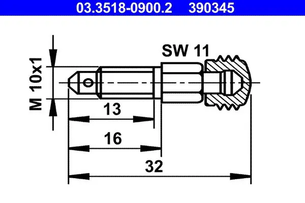 Gaisa vārsta/-ventiļa skrūve ATE 03351809002