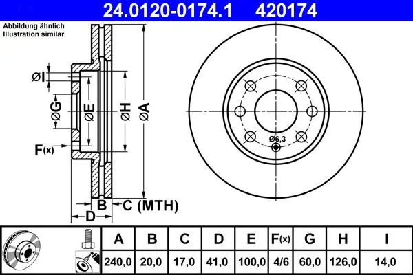 Bremžu diski ATE 24012001741