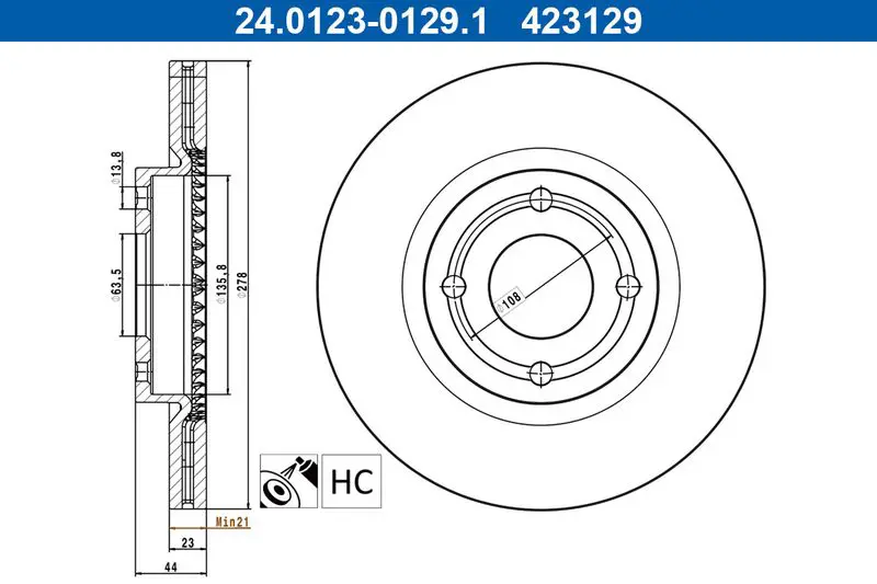 Bremžu diski ATE 24012301291