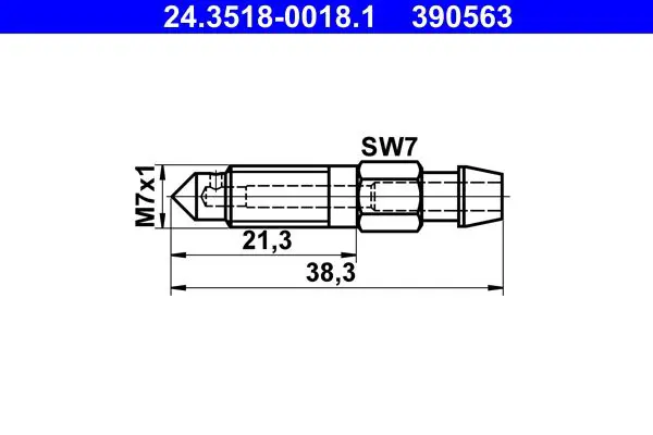 Gaisa vārsta/-ventiļa skrūve ATE 24351800181