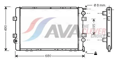 Radiators, Motora dzesēšanas sistēma AVA RTA2264
