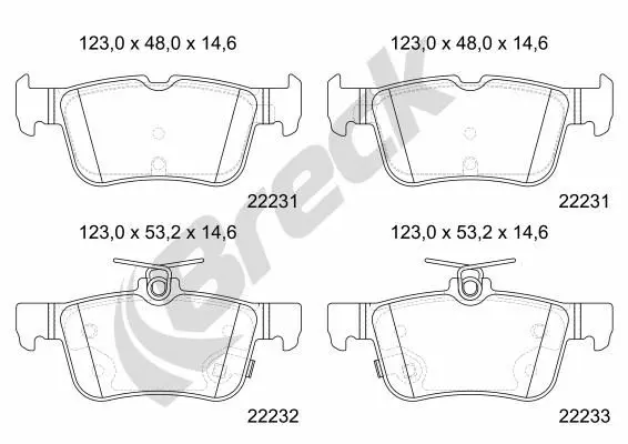 Brake Pad Set, disc brake BRECK