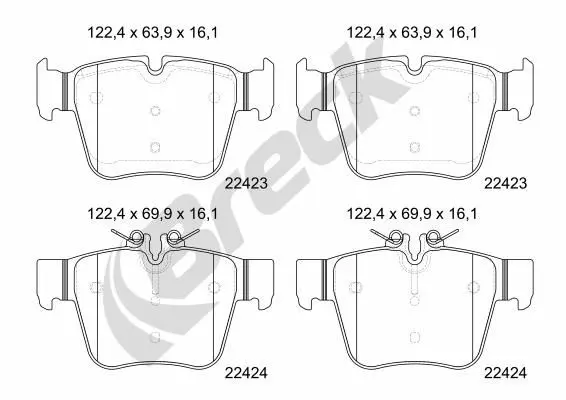 Brake Pad Set, disc brake BRECK