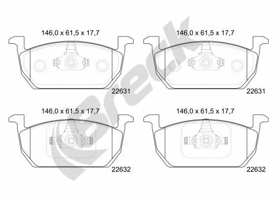 Brake Pad Set, disc brake BRECK