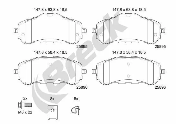 Brake Pad Set, disc brake BRECK