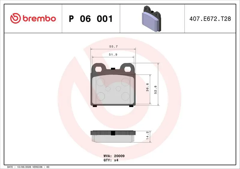 Bremžu uzliku kompl., Disku bremzes BREMBO