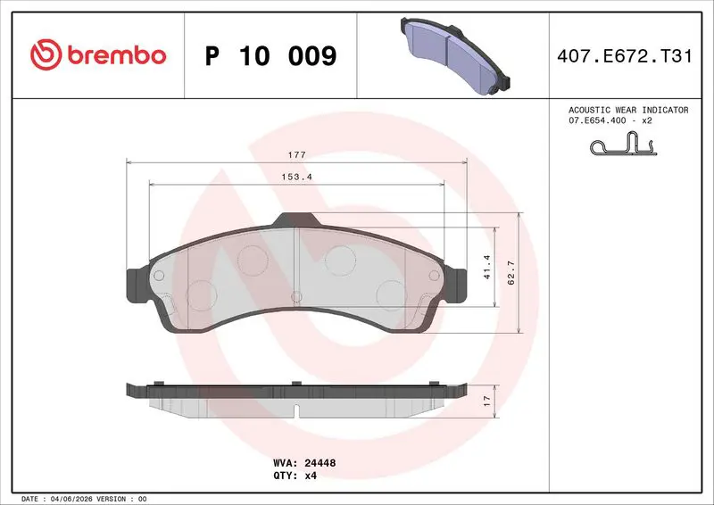 Bremžu uzliku kompl., Disku bremzes BREMBO