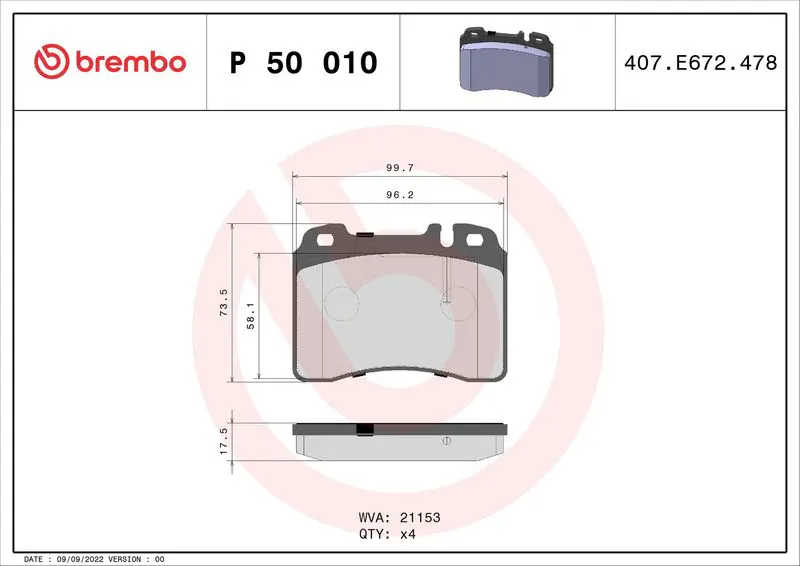 Bremžu uzliku kompl., Disku bremzes BREMBO