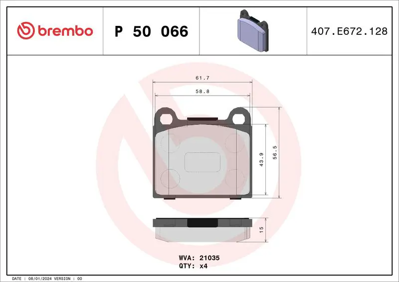 Bremžu uzliku kompl., Disku bremzes BREMBO