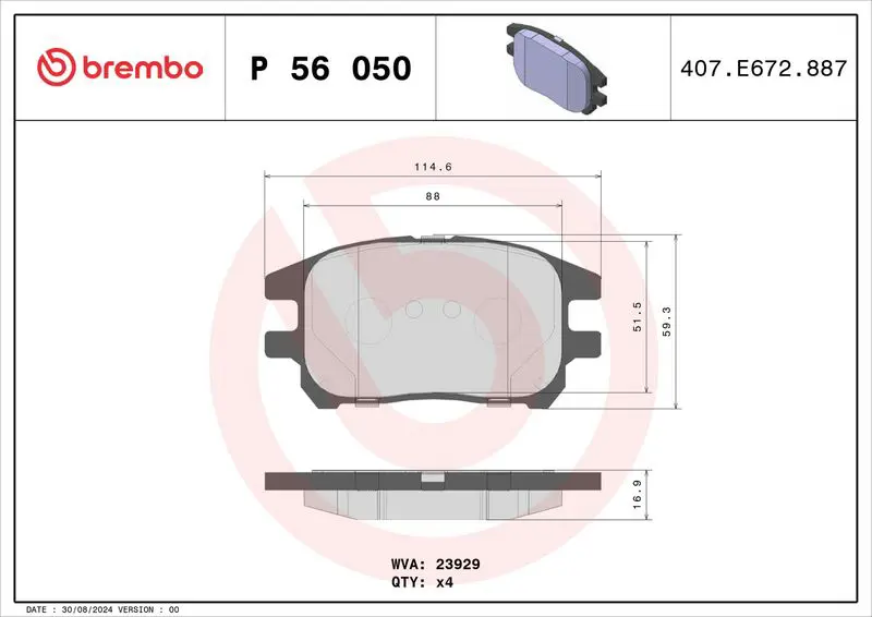 Bremžu uzliku kompl., Disku bremzes BREMBO
