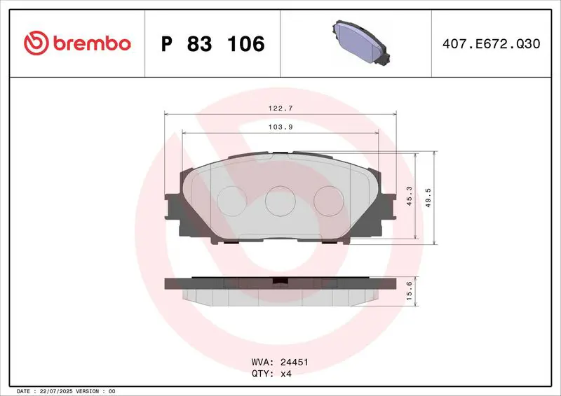 Bremžu uzliku kompl., Disku bremzes BREMBO