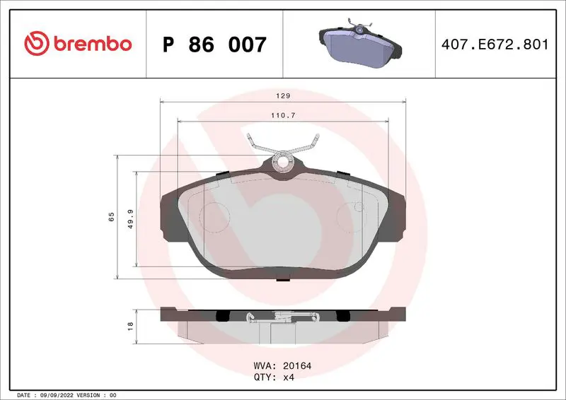 Bremžu uzliku kompl., Disku bremzes BREMBO