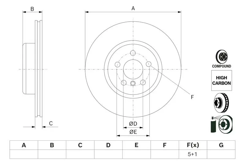 Bremžu diski Bosch 0986479F56
