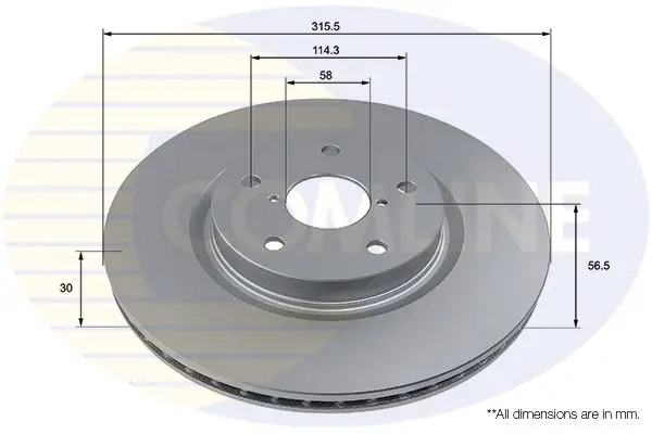 Brake Disc COMLINE ADC5036V