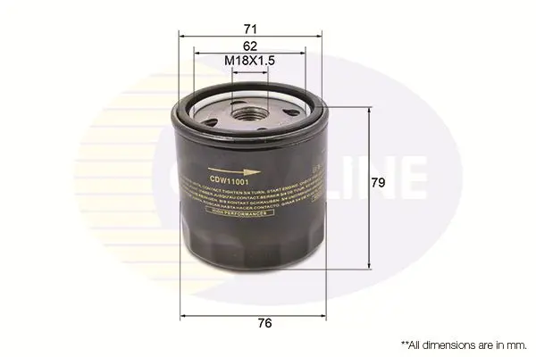 Eļļas filtrs COMLINE CDW11001