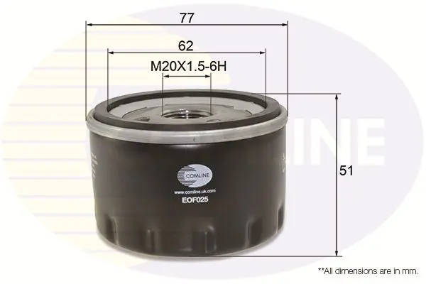 Eļļas filtrs COMLINE EOF025