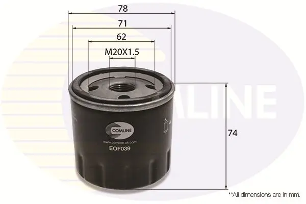 Eļļas filtrs COMLINE EOF039
