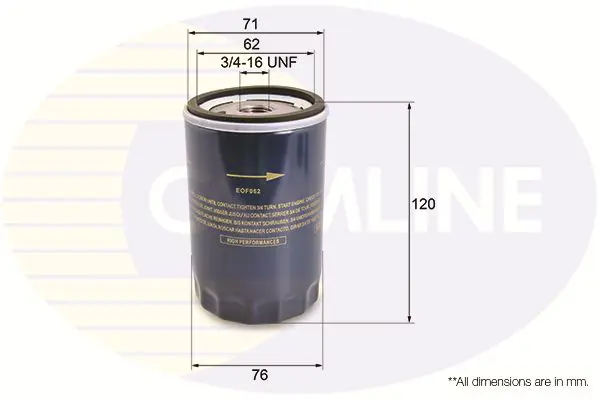 Eļļas filtrs COMLINE EOF062