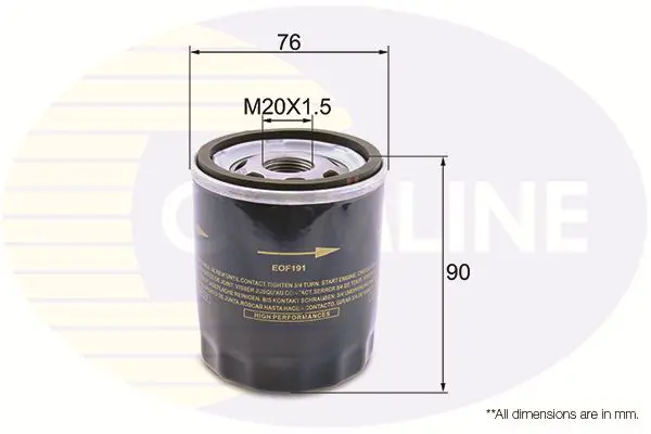 Eļļas filtrs COMLINE EOF191