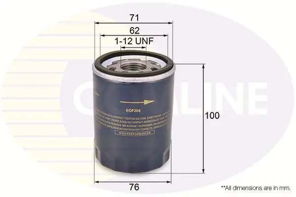 Eļļas filtrs COMLINE EOF204