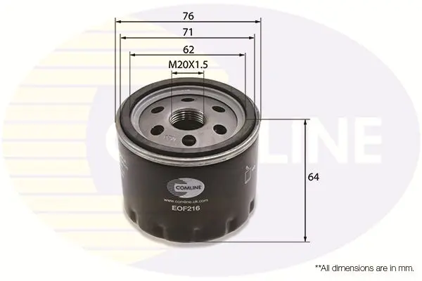 Eļļas filtrs COMLINE EOF216