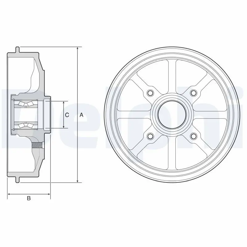 Bremžu trumulis DELPHI BFR484