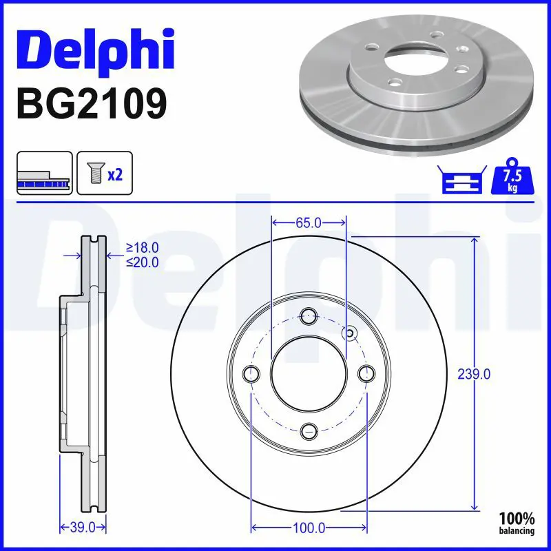 Bremžu diski DELPHI BG2109