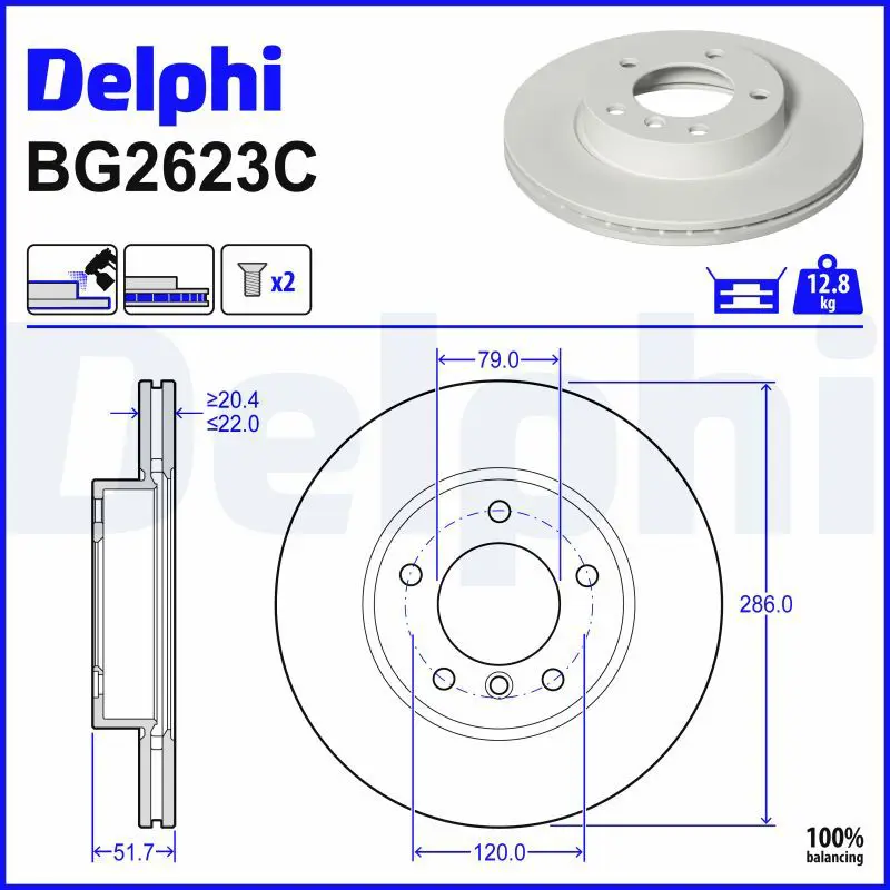 Bremžu diski DELPHI BG2623C