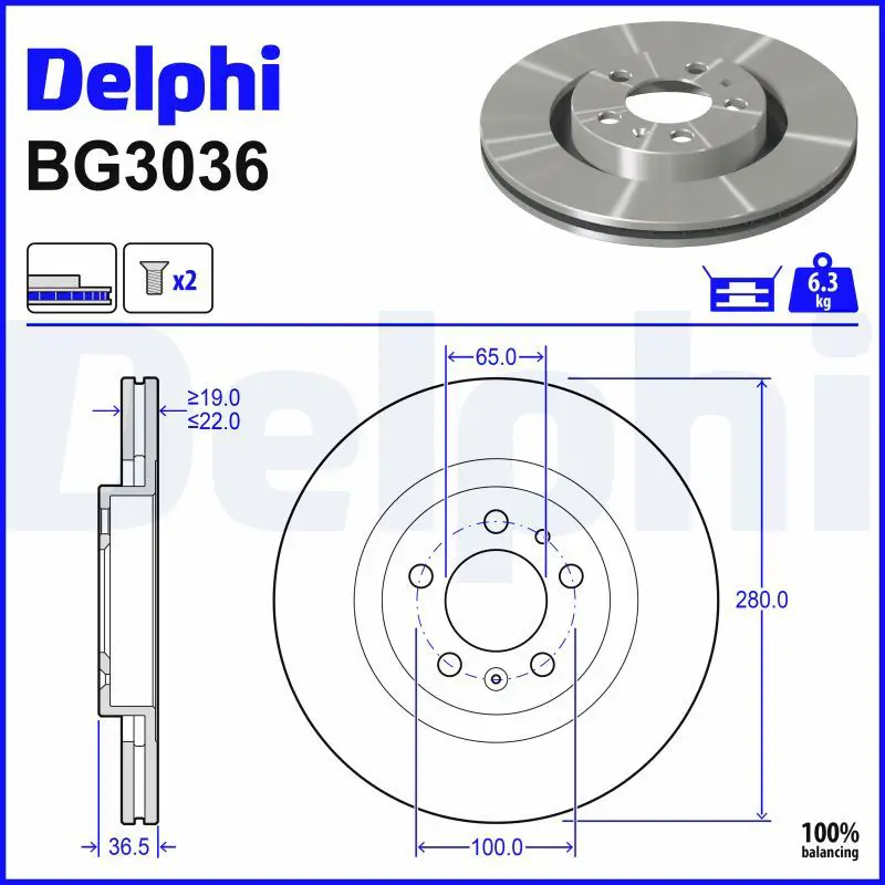 Bremžu diski DELPHI BG3036
