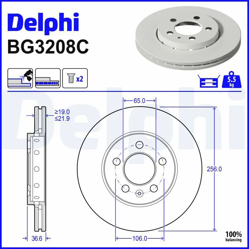 Bremžu diski DELPHI BG3208C