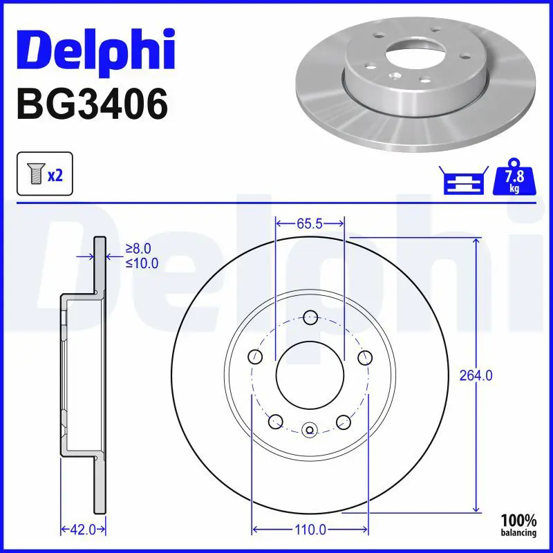 Bremžu diski DELPHI BG3406