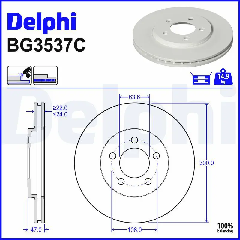 Bremžu diski DELPHI BG3537C