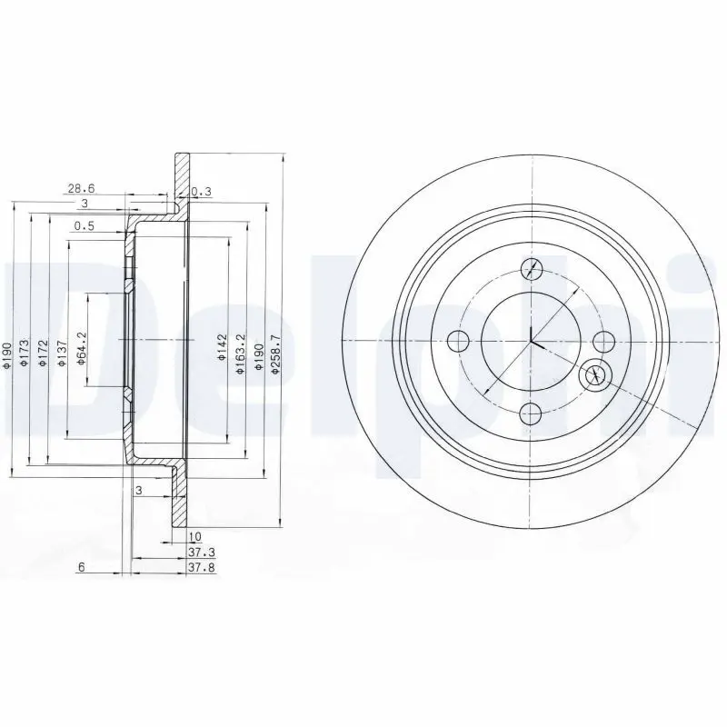 Bremžu diski DELPHI BG3662C