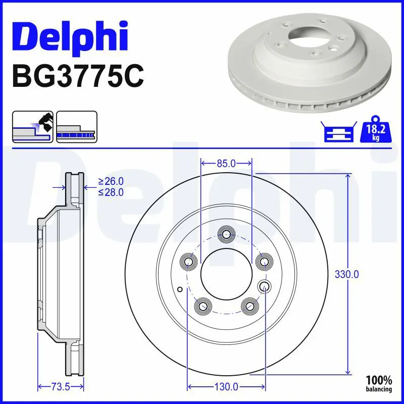 Bremžu diski DELPHI BG3775C