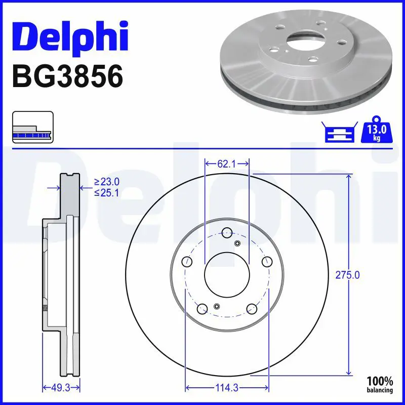 Bremžu diski DELPHI BG3856