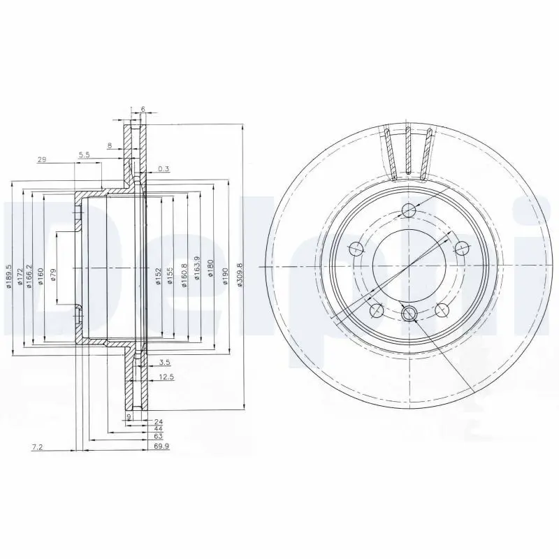 Bremžu diski DELPHI BG3870
