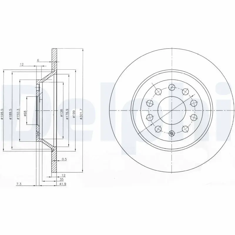 Bremžu diski DELPHI BG3956C