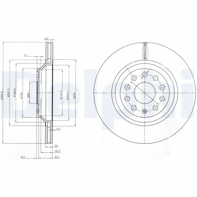 Bremžu diski DELPHI BG3975