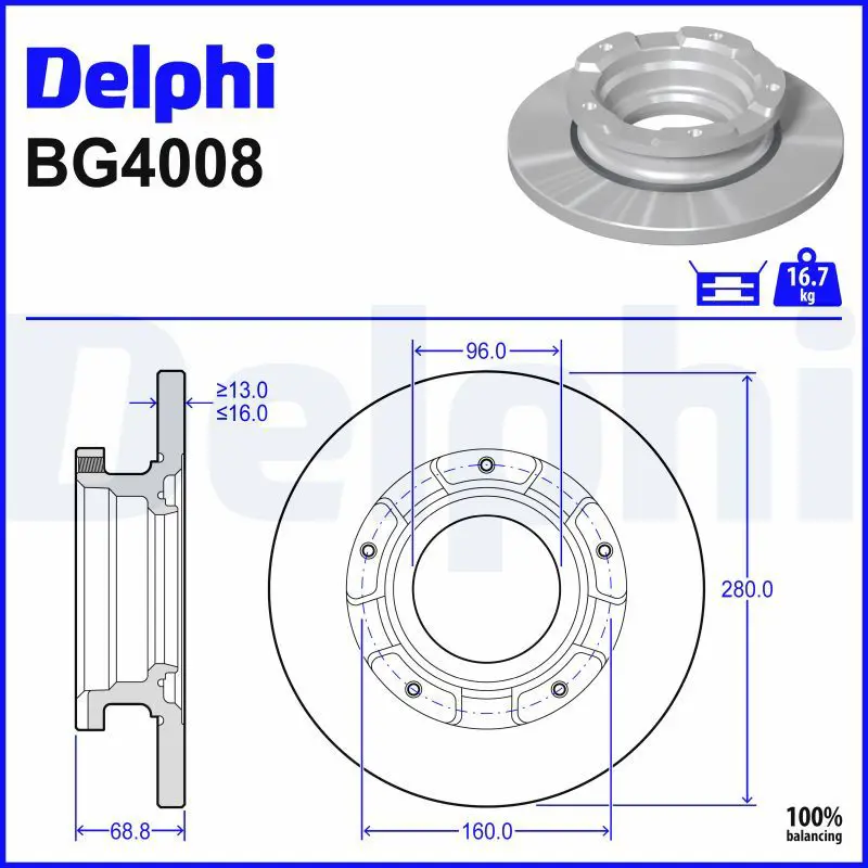 Bremžu diski DELPHI BG4008