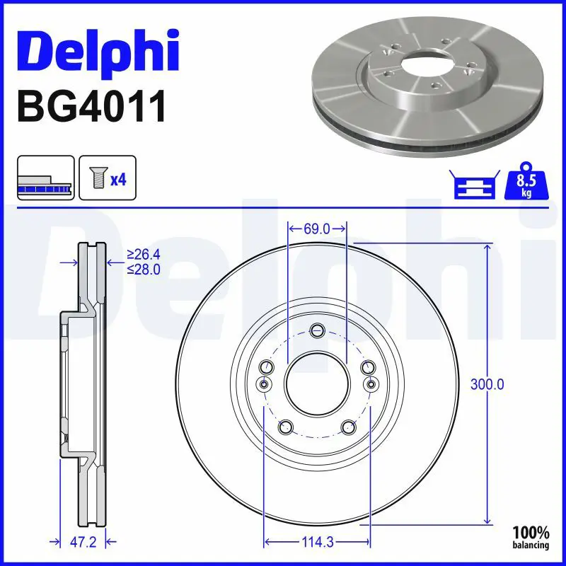 Bremžu diski DELPHI BG4011