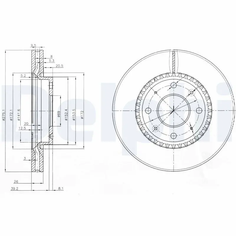 Bremžu diski DELPHI BG4016