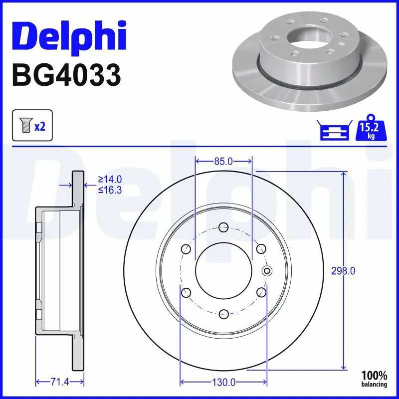 Bremžu diski DELPHI BG4033