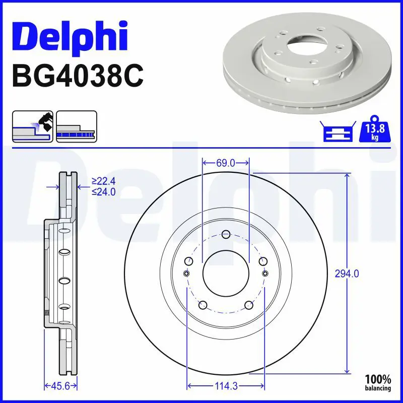 Bremžu diski DELPHI BG4038C