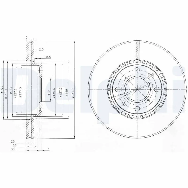 Bremžu diski DELPHI BG4049C