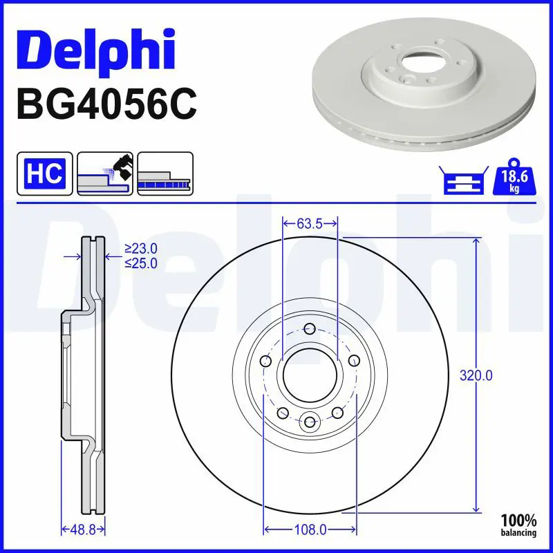 Bremžu diski DELPHI BG4056C