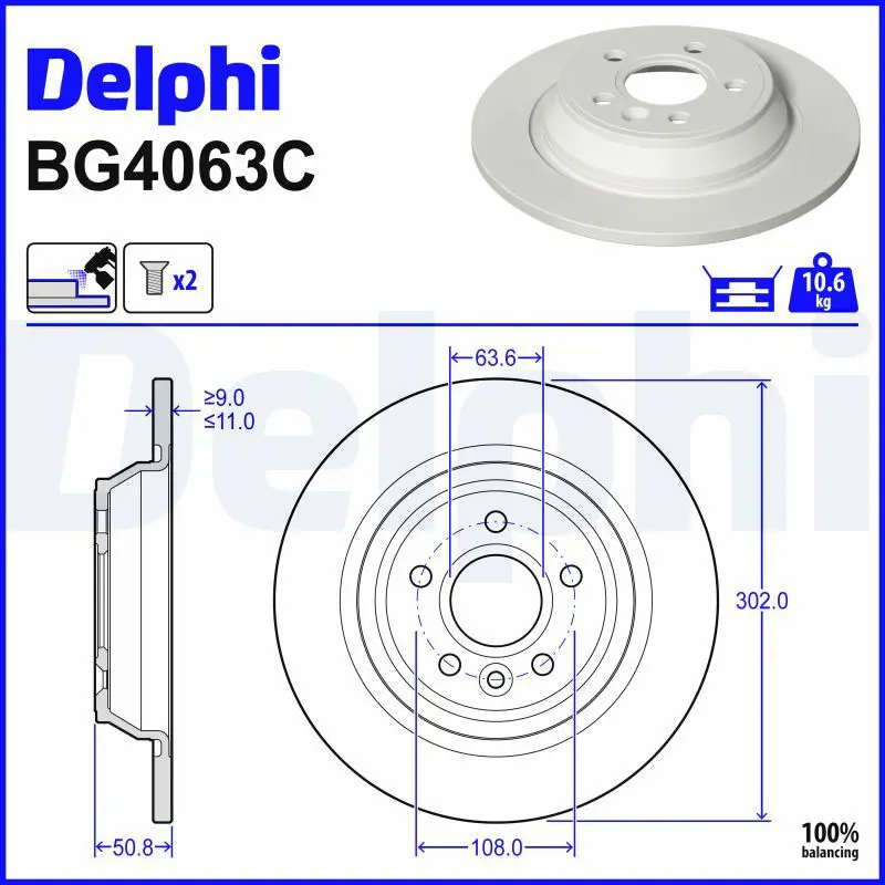 Bremžu diski DELPHI BG4063C