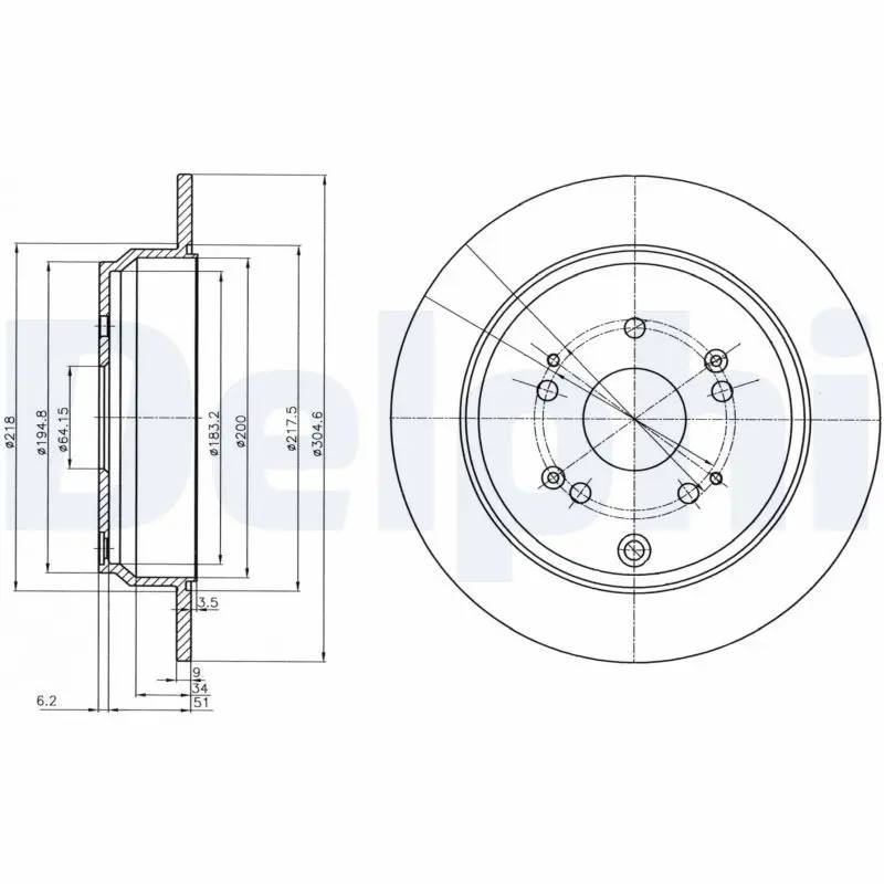 Bremžu diski DELPHI BG4064C