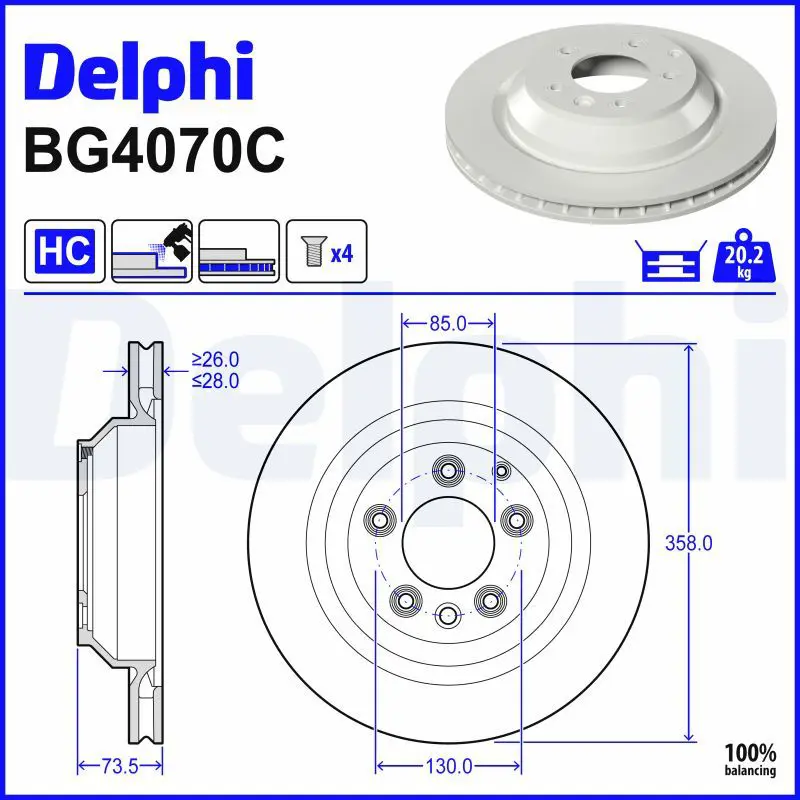 Bremžu diski DELPHI BG4070C