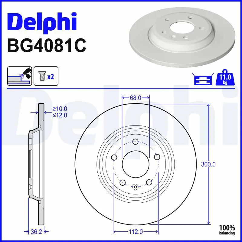 Bremžu diski DELPHI BG4081C